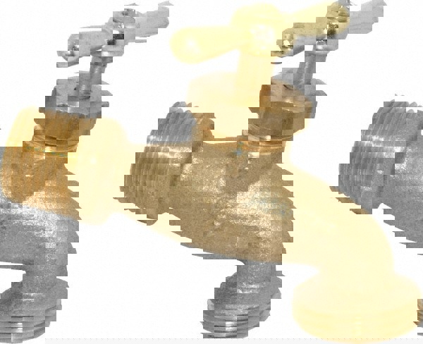 1/2 Inch Pipe, 125 psi WOG Rating, Brass Hose Bibb, Stop Valve